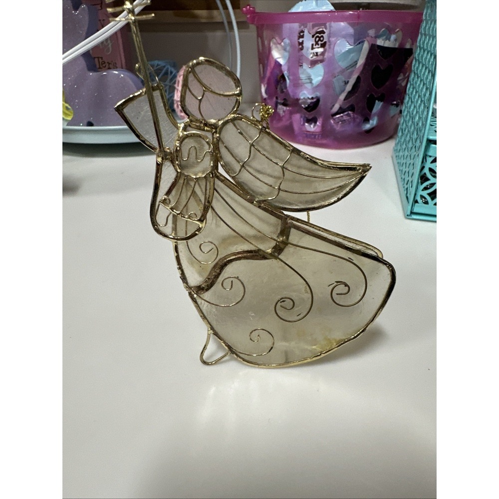 Vintgae - Angel Ornament Gold Foil 5" Christmas‎